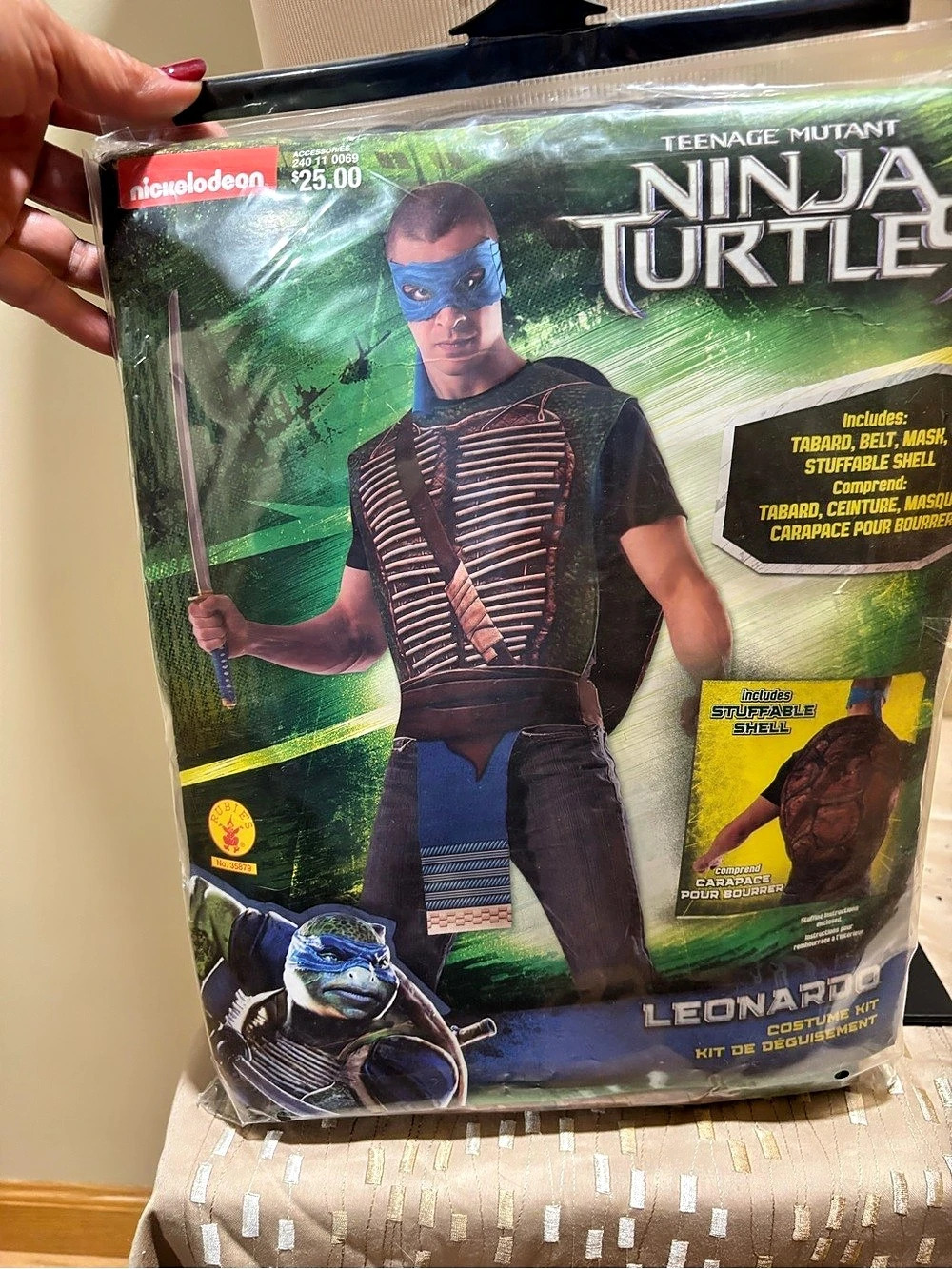 Nickelodeon Leonardo Ninja Turtles Costume Kit NWT, Adult size